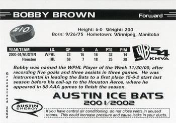 2001-02 Grandstand Austin Ice Bats (CHL) #NNO Bobby Brown Back