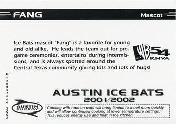 2001-02 Grandstand Austin Ice Bats (CHL) #NNO Fang Back