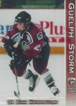2001-02 M&T Printing Guelph Storm (OHL) #17 Evan Kotsopoulos Front
