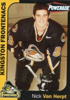 2001-02 Powerade Kingston Frontenacs (OHL) #NNO Nick Van Herpt Front
