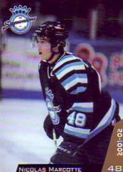 2001-02 Chicoutimi Sagueneens (QMJHL) #16 Nicolas Marcotte Front