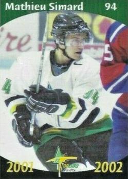 2001-02 Val-d'Or Foreurs (QMJHL) #22 Mathieu Simard Front