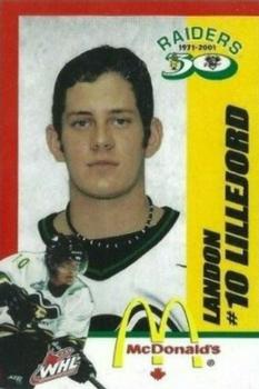 2001-02 Prince Albert Raiders (WHL) #NNO Landon Lillejord Front