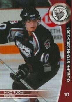 2003-04 M&T Printing Guelph Storm (OHL) #8 Niko Tuomi Front