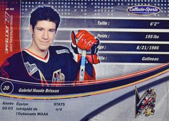 2003-04 Extreme Drummondville Voltigeurs (QMJHL) #8 Gabriel Houde-Brisson Back