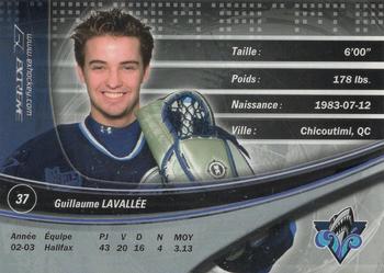 2003-04 Extreme Rimouski Oceanic (QMJHL) #20 Guillaume Lavallee Back