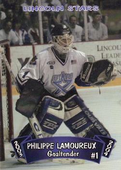 2003-04 Blueline Booster Club Lincoln Stars (USHL) #1 Jean-Philippe Lamoureux Front