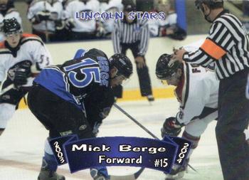 2003-04 Blueline Booster Club Lincoln Stars (USHL) #10 Mick Berge Front