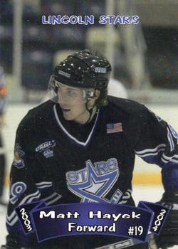 2003-04 Blueline Booster Club Lincoln Stars (USHL) #14 Matt Hayek Front