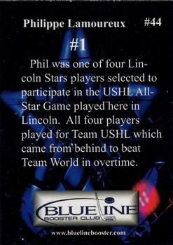2003-04 Blueline Booster Club Lincoln Stars (USHL) Update #44 Jean-Philippe Lamoureux Back