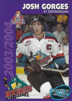 2003-04 1150 The Bullet Kelowna Rockets (WHL) #NNO Josh Gorges Front