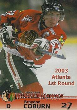 2003-04 Portland Winterhawks (WHL) #NNO Braydon Coburn Front