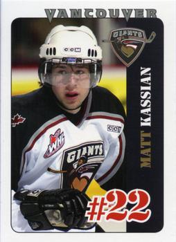 2003-04 BC Hydro Vancouver Giants (WHL) #18 Matt Kassian Front