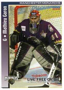 2004-05 Tobacco Prevention Manchester Monarchs (AHL) #1 Mathieu Garon Front