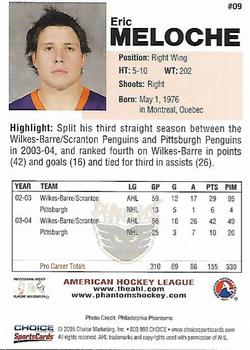 2004-05 Choice Philadelphia Phantoms (AHL) #09 Eric Meloche Back