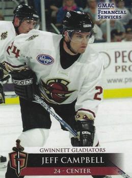 2004-05 Gwinnett Daily Post Gwinnett Gladiators (ECHL) #2 Jeff Campbell Front