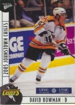 2004-05 MultiAd Johnstown Chiefs (ECHL) #2 David Bowman Front