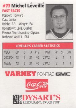 2004-05 Maine Black Bears (NCAA) #12 Michel Leveille Back