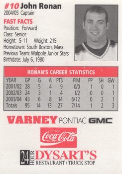 2004-05 Maine Black Bears (NCAA) #21 John Ronan Back