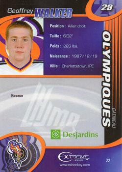 2004-05 Extreme Gatineau Olympiques (QMJHL) #22 Geoff Walker Back