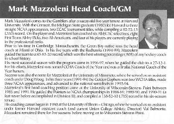 2004-05 Green Bay Gamblers (USHL) #11 Mark Mazzoleni Back