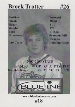 2004-05 Blueline Booster Club Lincoln Stars (USHL) #18 Brock Trotter Back