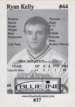 2004-05 Blueline Booster Club Lincoln Stars (USHL) Update #37 Ryan Kelly Back