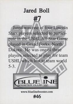 2004-05 Blueline Booster Club Lincoln Stars (USHL) Update #46 Jared Boll Back