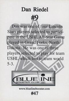 2004-05 Blueline Booster Club Lincoln Stars (USHL) Update #47 Dan Riedel Back