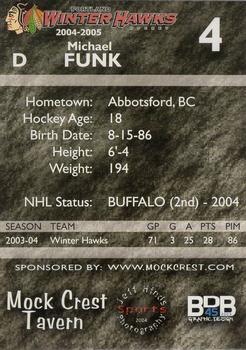 2004-05 Portland Winterhawks (WHL) #NNO Mike Funk Back