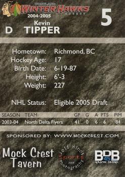 2004-05 Portland Winterhawks (WHL) #NNO Kevin Tipper Back