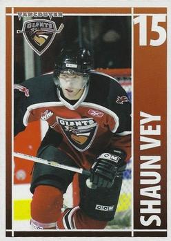 2004-05 BC Hydro Vancouver Giants (WHL) #NNO Shaun Vey Front