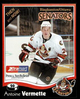 2005-06 Binghamton Senators (AHL) Then and Now Postcards #NNO Antoine Vermette Front