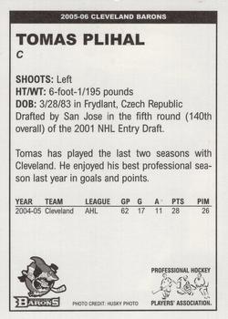 2005-06 Cleveland Barons (AHL) #NNO Tomas Plihal Back