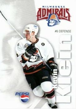 2005-06 Pepsi Milwaukee Admirals (AHL) #NNO Kevin Klein Front