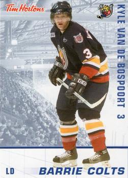 2005-06 Tim Hortons Barrie Colts (OHL) #NNO Kyle van de Bospoort Front