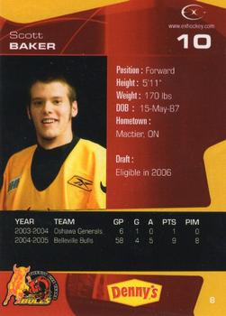 2005-06 Extreme Belleville Bulls (OHL) #8 Scott Baker Back