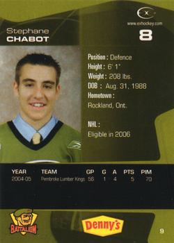 2005-06 Extreme Brampton Battalion (OHL) #9 Stephane Chabot Back