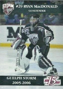 2005-06 M&T Printing Guelph Storm (OHL) #A-05 Ryan MacDonald Front