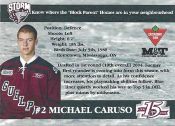 2005-06 M&T Printing Guelph Storm (OHL) #C-01 Michael Caruso Back