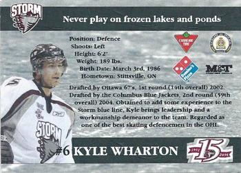 2005-06 M&T Printing Guelph Storm (OHL) #D-02 Kyle Wharton Back