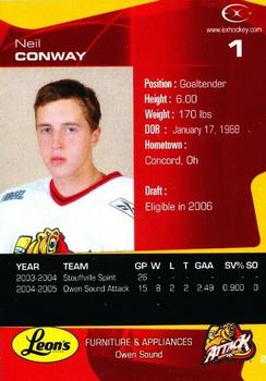 2005-06 Extreme Owen Sound Attacks (OHL) #2 Neil Conway Back
