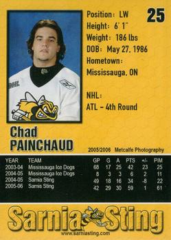 2005-06 Sarnia Sting (OHL) #17 Chad Painchaud Back