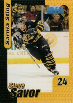 2005-06 Sarnia Sting (OHL) #22 Steve Savor Front