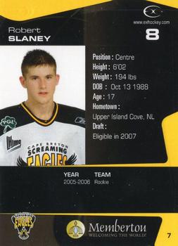 2005-06 Extreme Cape Breton Screaming Eagles (QMJHL) #7 Robert Slaney Back