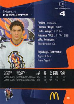 2005-06 Extreme Gatineau Olympiques (QMJHL) #10 Martin Frechette Back
