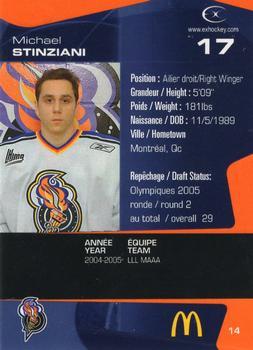 2005-06 Extreme Gatineau Olympiques (QMJHL) #14 Michael Stinziani Back