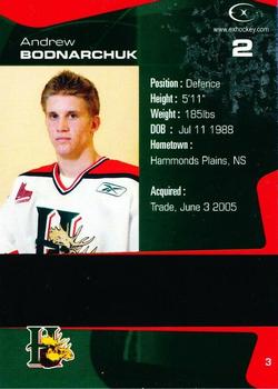 2005-06 Extreme Halifax Mooseheads (QMJHL) #3 Andrew Bodnarchuk Back