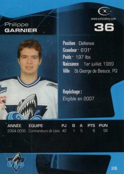2005-06 Extreme Rimouski Oceanic (QMJHL) #26 Philippe Garnier Back