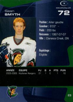 2005-06 Extreme Shawinigan Cataractes (QMJHL) #23 Sean Smyth Back